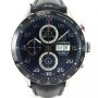 TAG Heuer Carrera Calibre 16 Cv2a10 Steel On Leather Black D