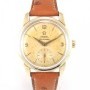 Omega Seamaster Vintage Plated Gold Case On A Leather Ba