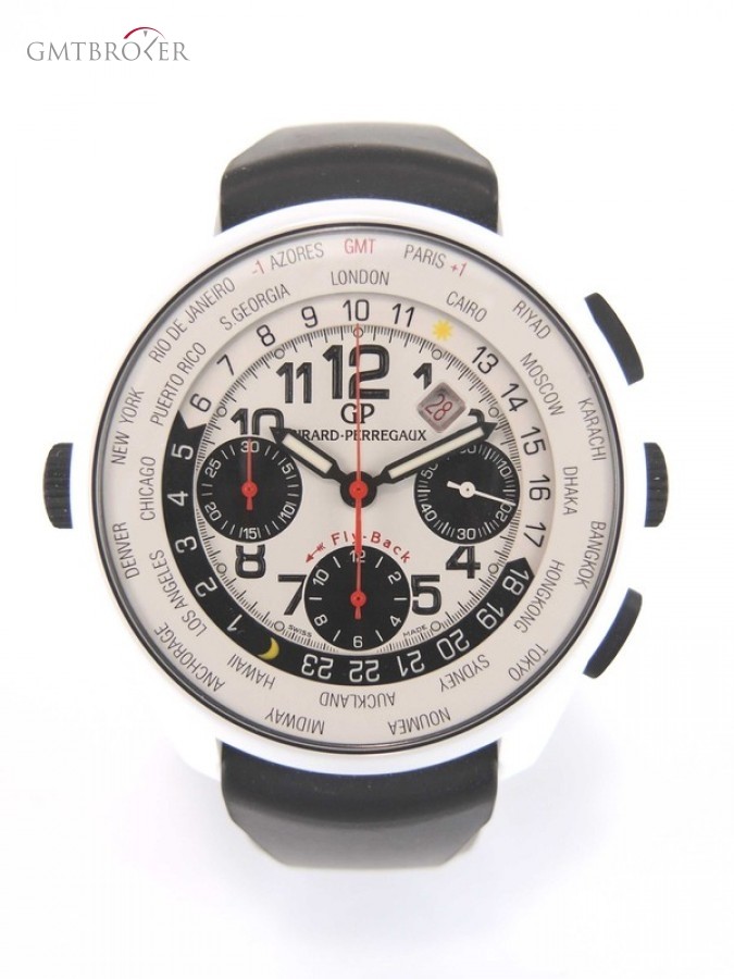 Girard Perregaux Wwtc Worldtime Chrono Flyback White Ceramic Full