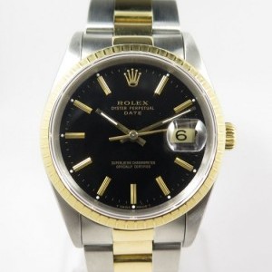 Rolex Date Or Acier 15223 Steel Gold Black Dial Fluted B nessuna 471303