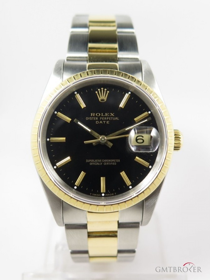 Rolex Date Or Acier 15223 Steel Gold Black Dial Fluted B nessuna 471303