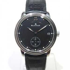 Blancpain Villeret 1161 1130 55 Black Full Set Steel On Leat nessuna 537453