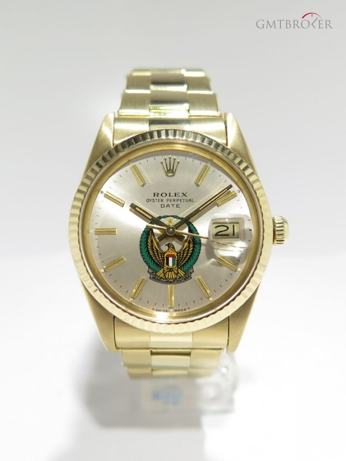 Rolex Date Vintage Uae Emirates Army 15038 Rare Or Jaune nessuna 337271