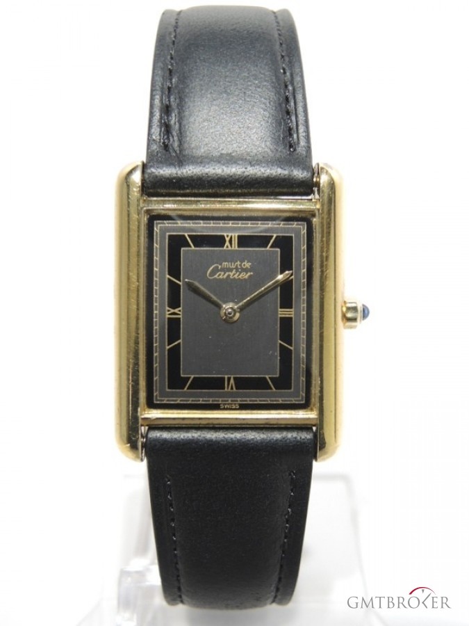 Cartier Must Vermeil Plated Gold Case On Leather Strap Gre nessuna 510053