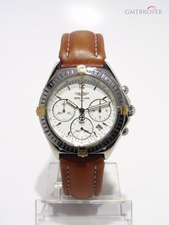 Breitling Chrono Sextant B555 Steel And Gold Case On A Leath nessuna 467701