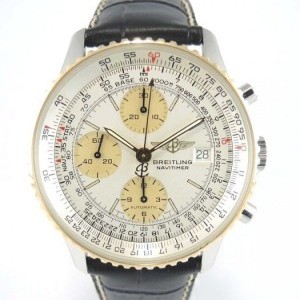 Breitling Navitimer 81610 Gold And Steel Case On A Leather B nessuna 588811