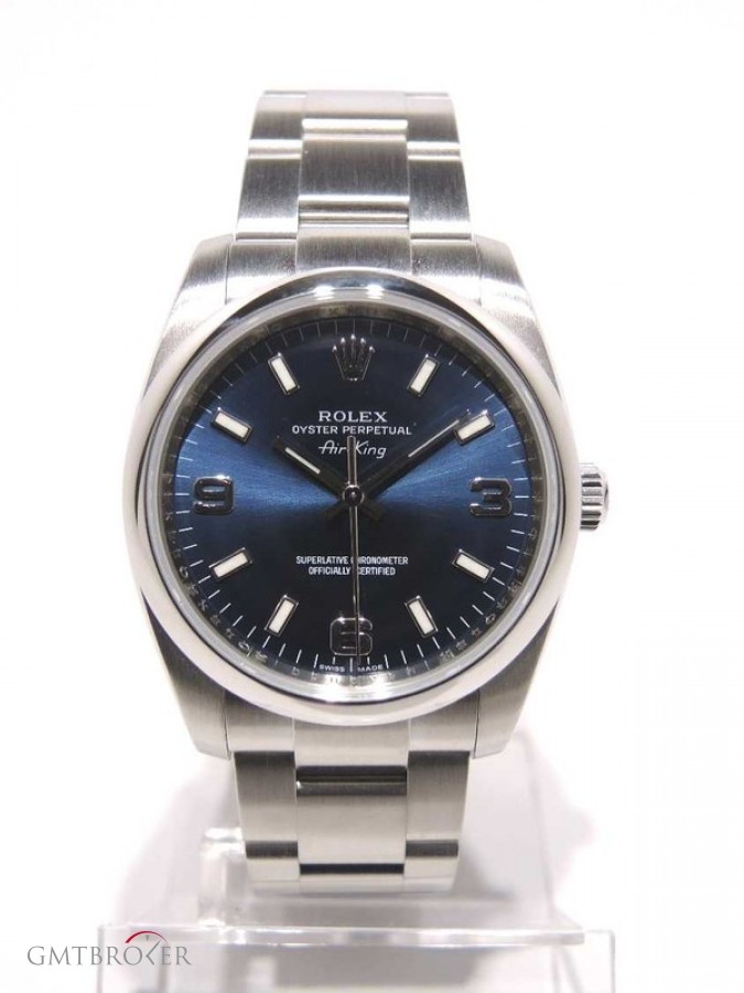 Rolex Airking 114200 With Papers M Series Full Steel Blu nessuna 558007