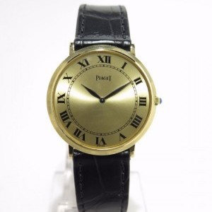Piaget Vintage Ultra Thin 18k Gold On Leather Strap Gold nessuna 468013