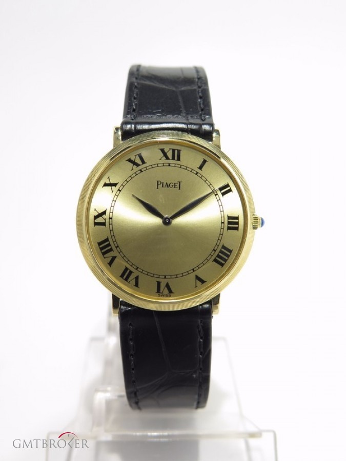 Piaget Vintage Ultra Thin 18k Gold On Leather Strap Gold nessuna 468013