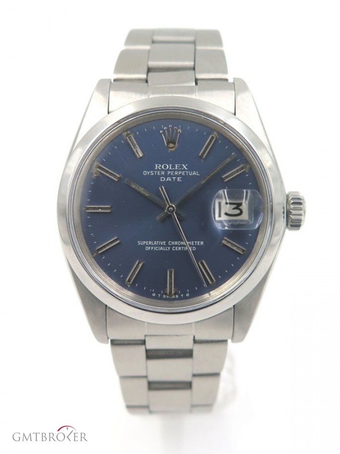Rolex Date Vintage 1500 Blue Dial Full Steel Blue Dial S nessuna 698949
