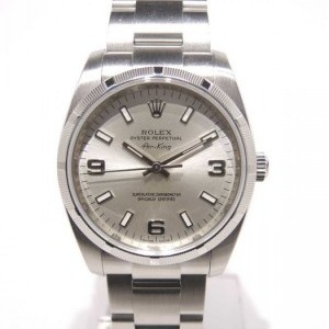 Rolex Airking 114210 With Papers Full Steel Silver Dial nessuna 559793