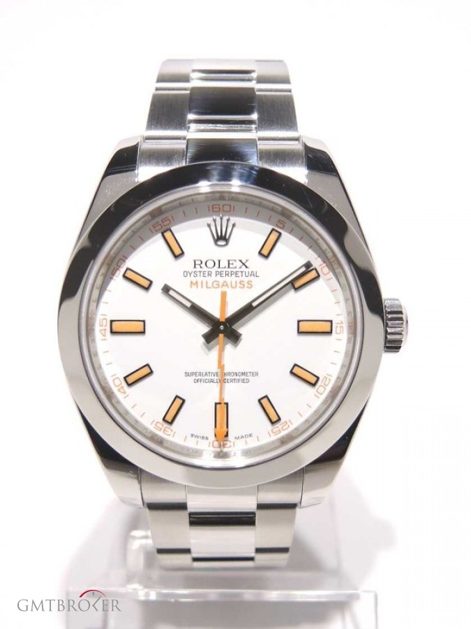 Rolex Milgauss 116400 With Papers Full Steel White Dial nessuna 556423