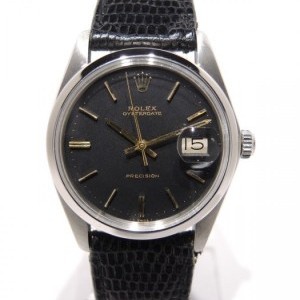 Rolex 6694 Steel Case On A  Leather Band Black Dial Gold nessuna 538303
