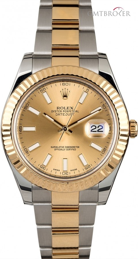 Rolex Used  Datejust II Ref 116333 Champagne Index Dial Dial 831512