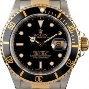 Rolex Mens  Submariner 16613 Black Dial Two Tone Watch 16613 834724