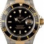 Rolex Mens  Submariner 16613 Black Dial Two Tone Watch