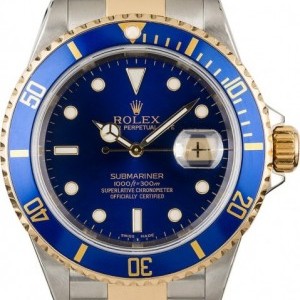 Rolex PreOwned  Submariner 16613 Blue Dial Two Tone Watc 16613 844456