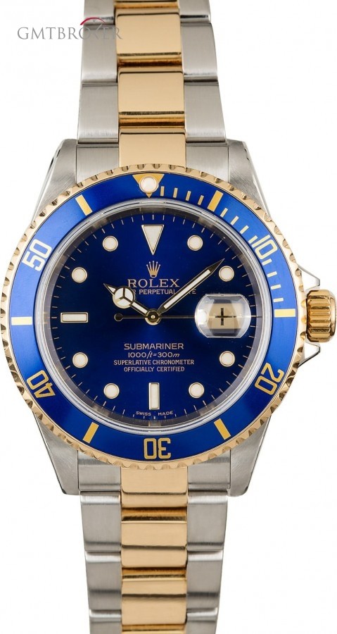 Rolex PreOwned  Submariner 16613 Blue Dial Two Tone Watc 16613 844456