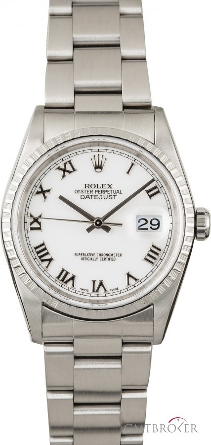 Rolex PreOwned  Datejust 16220 White Roman Dial Dial 850088