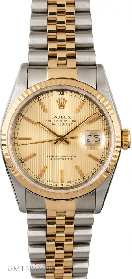 Rolex Datejust 16233 Champagne Tapestry Index Dial Dial 832391