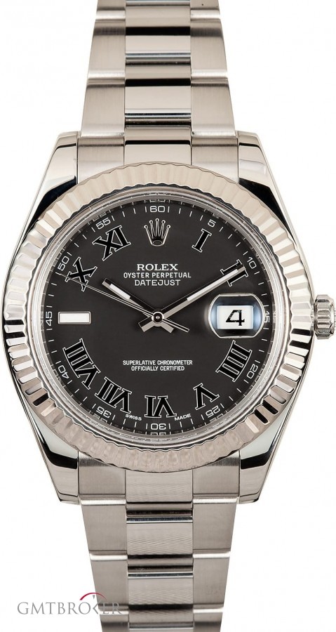 Rolex PreOwned  Datejust II Ref 116334 Black Roman Dial 116334 837307