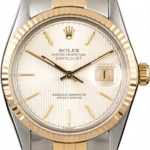 Rolex Pre-Owned  Datejust 16013 Silver Tapestry Dial 16013 815000