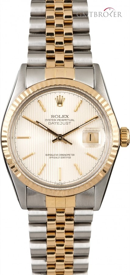 Rolex Pre-Owned  Datejust 16013 Silver Tapestry Dial 16013 815000