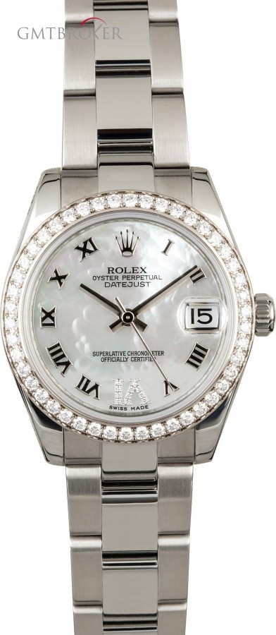 Rolex Datejust 178384 Mid-Size Watch Diamond Bezel 178384 834478