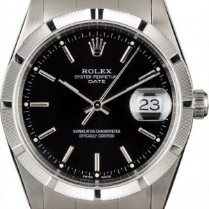 Rolex Date 15210 Black Dial with Steel Oyster Oyster 818699
