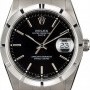 Rolex Date 15210 Black Dial with Steel Oyster