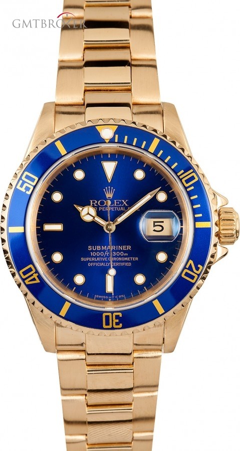 Rolex 18K Blue  Submariner 16618 16808 498671