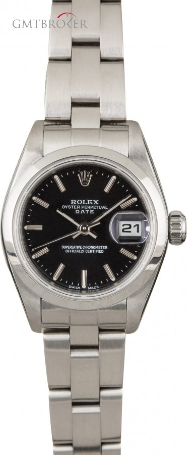Rolex Ladies Date 79160 Steel Oyster with Black Dial Dial 842541