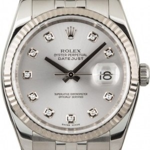 Rolex Used  Datejust 116234 Silver Diamond Dial 116234 849443