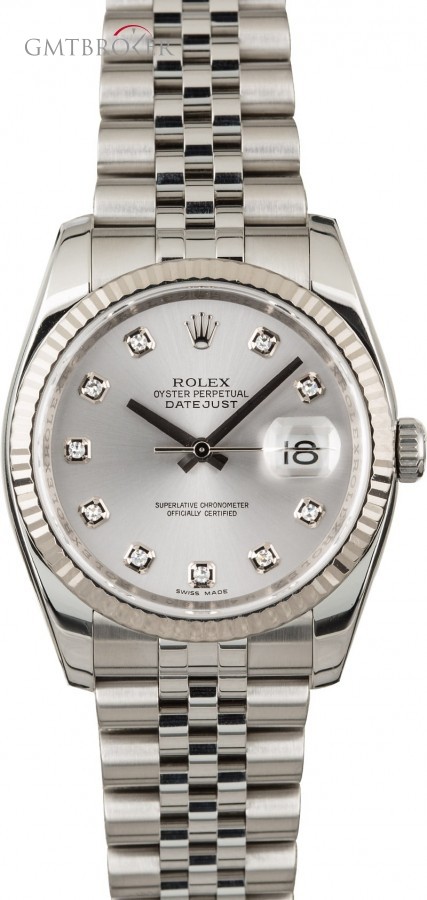 Rolex Used  Datejust 116234 Silver Diamond Dial 116234 849443