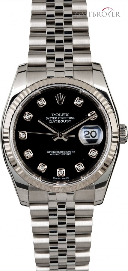 Rolex Diamond  Datejust 116234 Black Dial 116234 800058