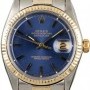 Rolex Vintage  Datejust 1601 Blue Dial Two Tone