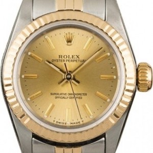 Rolex Used  Oyster Perpetual 67193 Champagne Index Dial Dial 848087