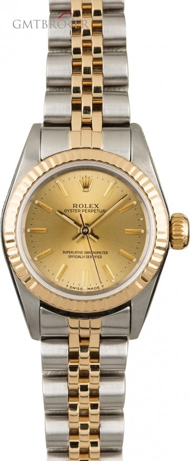 Rolex Used  Oyster Perpetual 67193 Champagne Index Dial Dial 848087