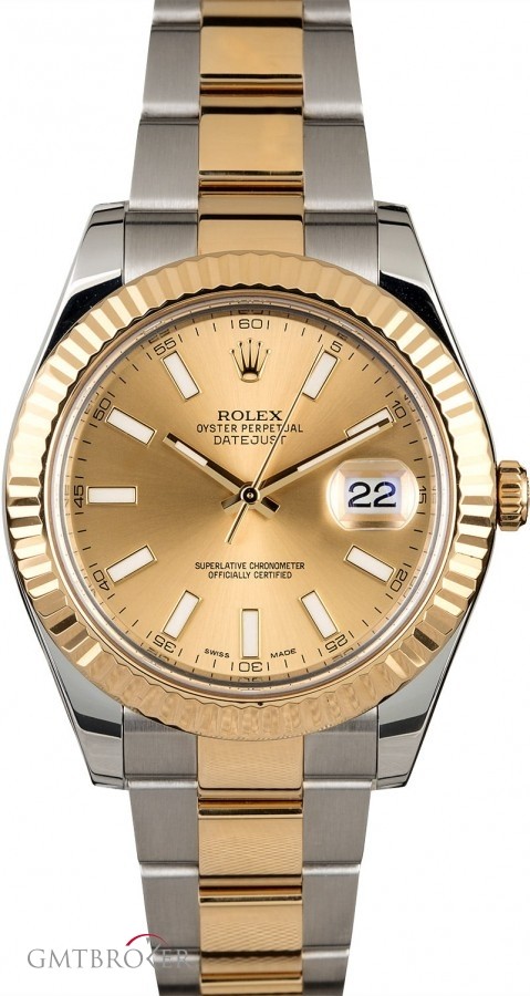Rolex Datejust II Ref 116333 Champagne Dial White Index Index 854159
