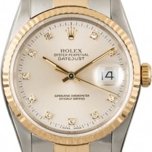 Rolex Used  Datejust 16233 Silver Diamond Dial Dial 850373