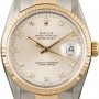 Rolex Used  Datejust 16233 Silver Diamond Dial
