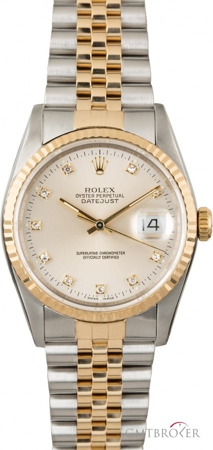 Rolex Used  Datejust 16233 Silver Diamond Dial Dial 850373