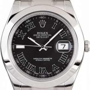 Rolex PreOwned  Datejust 116300 Black Roman Dial Dial 841080