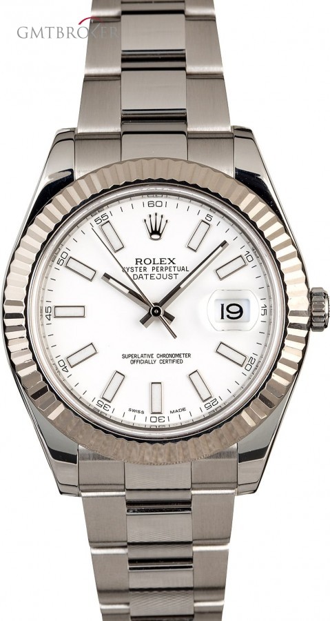 Rolex Pre-Owned  Datejust II Ref 116334 White Luminescen 116334 825167