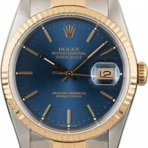 Rolex Certified  Datejust 16233 Blue Index Dial Dial 843427