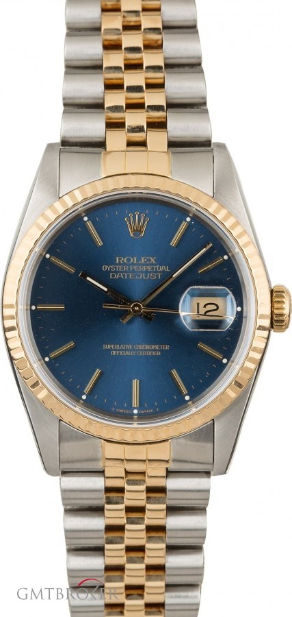Rolex Certified  Datejust 16233 Blue Index Dial Dial 843427