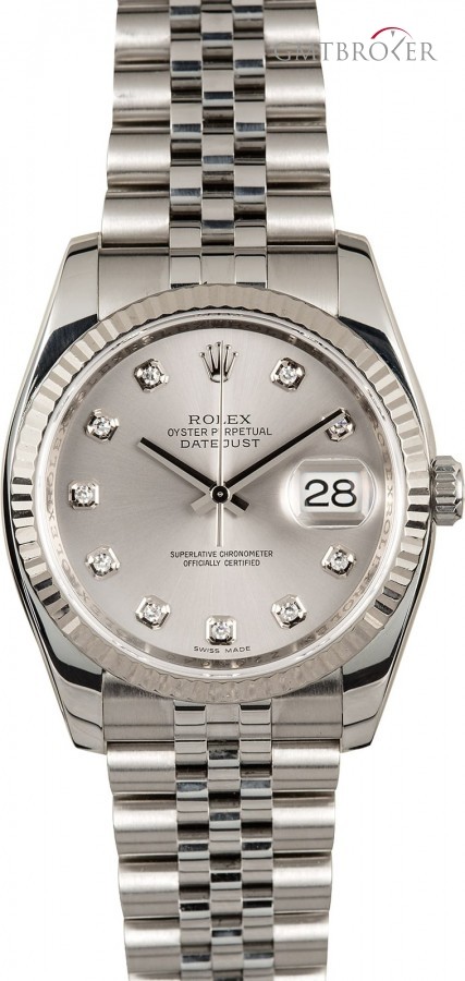 Rolex Datejust 116234 Silver Diamond Dial Steel Jubilee 116234 772451