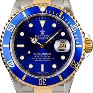 Rolex Two Tone  Submariner 16613 Blue Dial Dial 814145