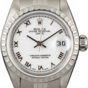 Rolex PreOwned Date 79240 White Roman Dial 79240 840816