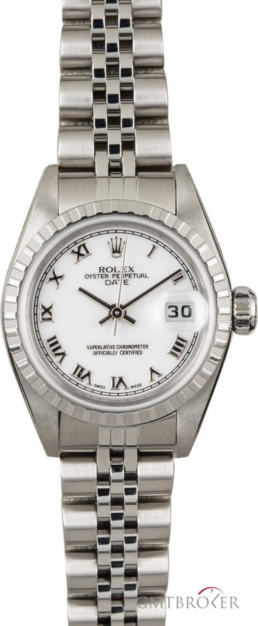 Rolex PreOwned Date 79240 White Roman Dial 79240 840816
